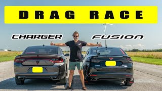 Ford Fusion 2.7l AWD takes on Dodge Charger, where weight meets power! Drag and