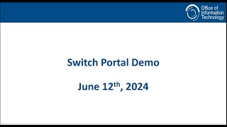 HAB Bureau Reporting System Switch Portal Training Recording