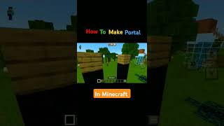 how to make portal in Minecraft #trending #shortvideo #viralshort #CLOUDSGAMERZ2.