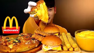 ASMR 맥도날드 빅맥 치킨너겟 띠드스틱 어 니언링 치즈버거 새우버거는 롯데리아 먹 방! McDonald Big Mac With Onion Rings Nuggets MuKBang!