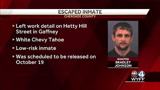 Inmate escapes during work detail in Gaffney, sheriff says