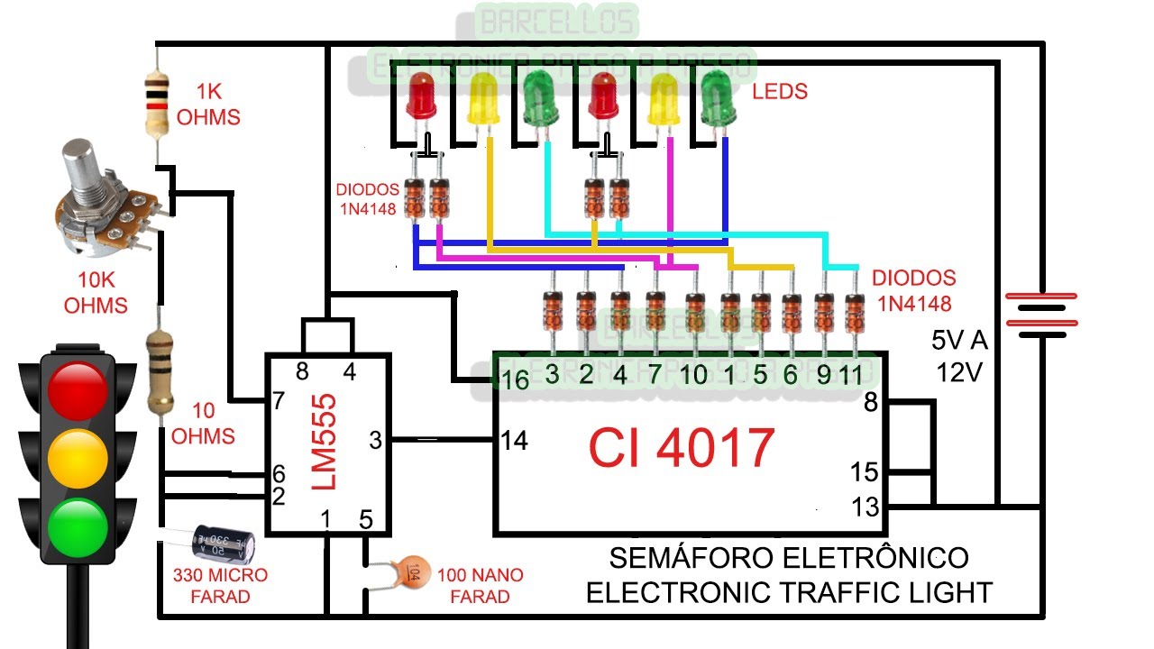 Circuito De Semáforo Semáforo Eletrónico Traffic Light Circuit