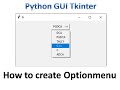 Optionmenu in tkinter | Python Tkinter GUI Tutorial part19