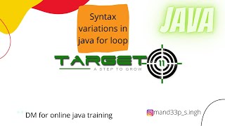 Java For Loop Part 3 | Java For loop Syntax variations