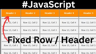 How to Create a Fixed Table Row in HTML Using JavaScript - Make the Selected Table Row Sticky in JS