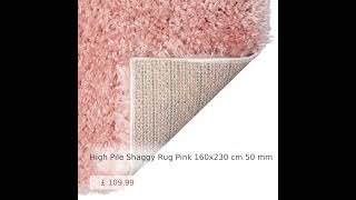 High Pile Shaggy Rug Pink 160x230 cm 50 mm