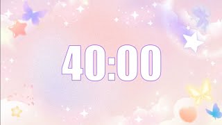 40 Minute Countdown Timer | Pastel Fantasy | Girly Aesthetic | No Music