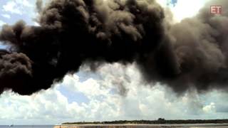 Fire at Eydhafushi harbour