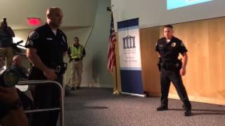 Police training scenario: suicidal veteran with knife