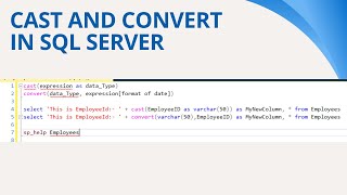 61 Cast and Convert in Sql Server