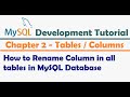 How to Rename Column in all tables in MySQL Database - MySQL Developer Tutorial