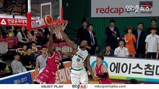 묘기와도 같은 리틀의 리버스 레이업 | DB vs LG | 20161118 | 2016-17 KBL