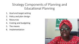 Video 2 Strategy Components of Planning and Educational Planning