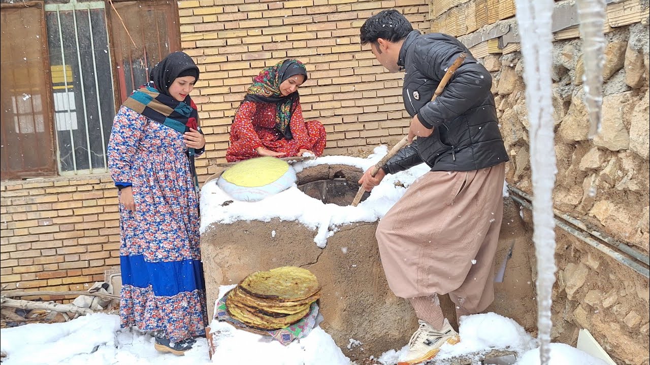 Nomadic Traditional Bread Recipe How To Prepare Local Bread In Snowy