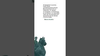 «Al despertar la aurora, hazte estas consideraciones previas: Me encontraré con un...» Marco Aurelio