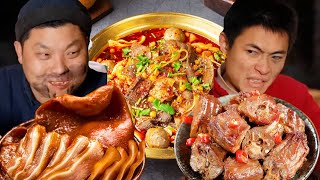 鸭老板的威压，这俩人，没一个能扛得住 #干饭兄弟#盲盒食物#mukbang#美食#盲盒