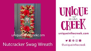 DIY Nutcracker Christmas Deco Mesh Wreath on UITC Rectangle Boards