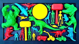 Dinosaur muddy toys • Trex vs Velociraptor vs Megalodon vs Indoraptor vs Brachiosaurus vs siren head