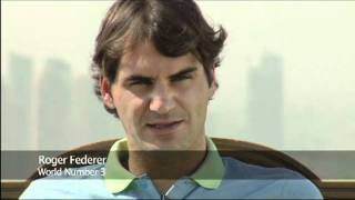 Roger Federer and Novak Djokovic interview on Burj Al Arab Helipad
