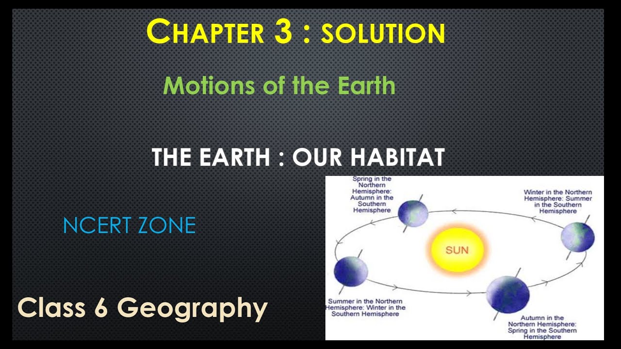 Chapter 3 || Motions Of The Earth || Solution || Class 6 Geography ...