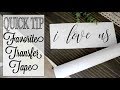 My FAVORITE Transfer Tape | Quick Tip