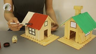 How to Make Popsicle Stick House for 🐹Hamsters🐹 Home Design & DIY Project