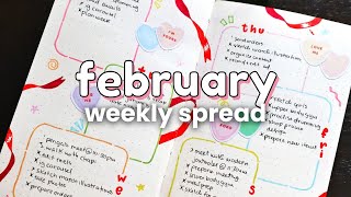 February Weekly Spread With Me 🎀🤍