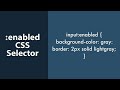 CSS :enabled Pseudo Selector !