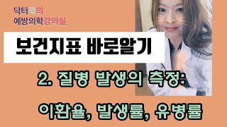 (의학강의)예방의학 2. 질병 발생의 측정: 이환율, 발생률, 유병률+ 보건 역학