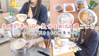 【vlog】25歳独身女の生理中の頑張らない日🏠1日中引きこもって好きなことだけする【ルーティン】