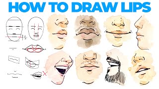 How to draw SIMPLE LIPS (mouth) | Easy tutorial for BEGINNERS!
