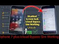 Iphone 7 plus disabled bypass unlock tool || iphone 7 plus icloud  unlock sim working