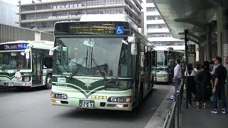 京都市バス  日野ブルーリボンシティLJG-HU8JLGP型(2687号車) 19系統 横大路車庫行き  京都駅前(C4のりば)発車