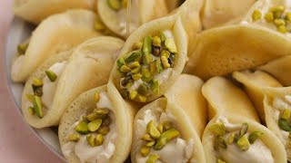 Qatayef Asafiri with Cream | Qatayef Dough Recipe