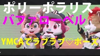 20190908 ポリーちゃんとベルちゃん、YMCAでラブラブポーズ＠札幌