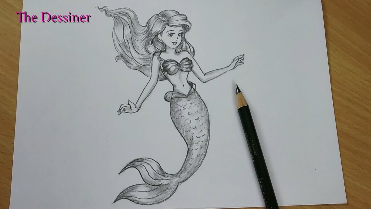 Pencil Drawings Of The Little Mermaid