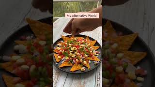 Cooking without fire||Veggies loaded Nachos||My Alternative World #shorts