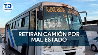 Retiran de circulación a camión en pésimo estado