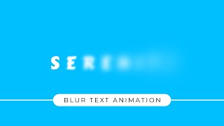 CSS Blur Text Animation | CSS Animation