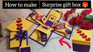 How to make surprise gift box 🎁 / explosion Box/  diy chocolate box tutorial 🎁