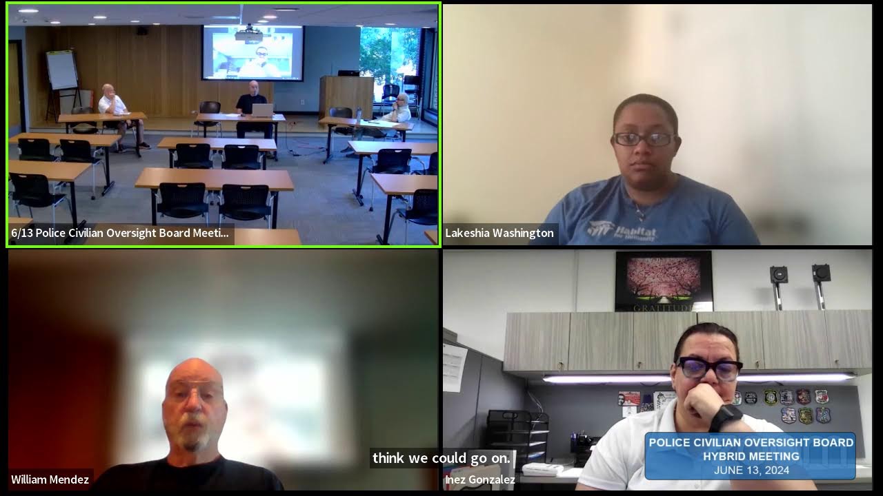 Police Civilian Oversight Board Meeting 6 13 2024 Youtube