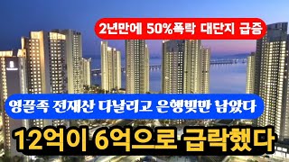 2년만에 12억이 6억으로폭락          전재산 다날리고 빚만6억남았다