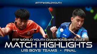 Tsai Tse-An vs Li Hechen | U15 Boys' Teams Final | ITTF World Youth Championships 2023