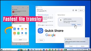 How to Use Quick Share in Laptop/PC - Google Quick Share | File Transfer Android to PC Easily