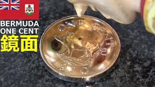 バミューダ1セント硬貨磨き鏡面仕上げ Polished Bermuda one cent coin