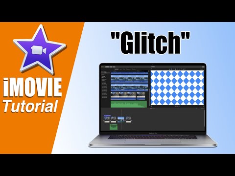 How do you add a transition to glitch in iMovie?