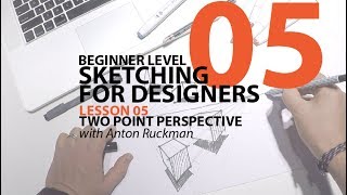 How to  Sketch TWO POINT PERSPECTIVE. Sketching for Product Designers  Tutorial.  Beginner01