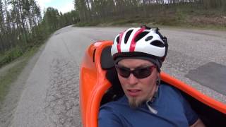 130km velomobile ride. Kälviä - Kokkola - Alaveteli - Kaustinen - Ullava - Kälviä