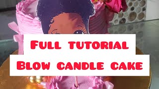 full tutorial blow candle cake