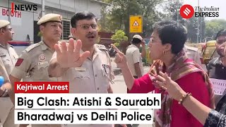 Kejriwal Arrest: Clash Erupts Between AAP Leaders And Delhi Police As Police Stops Leaders On Road